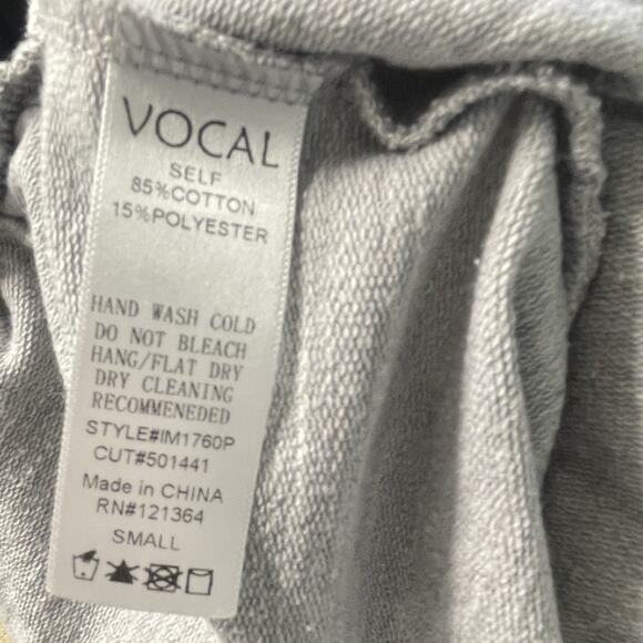 Vocal Distressed Joggers Grey Sweatpants Silver Studs S - Picture 5 of 5